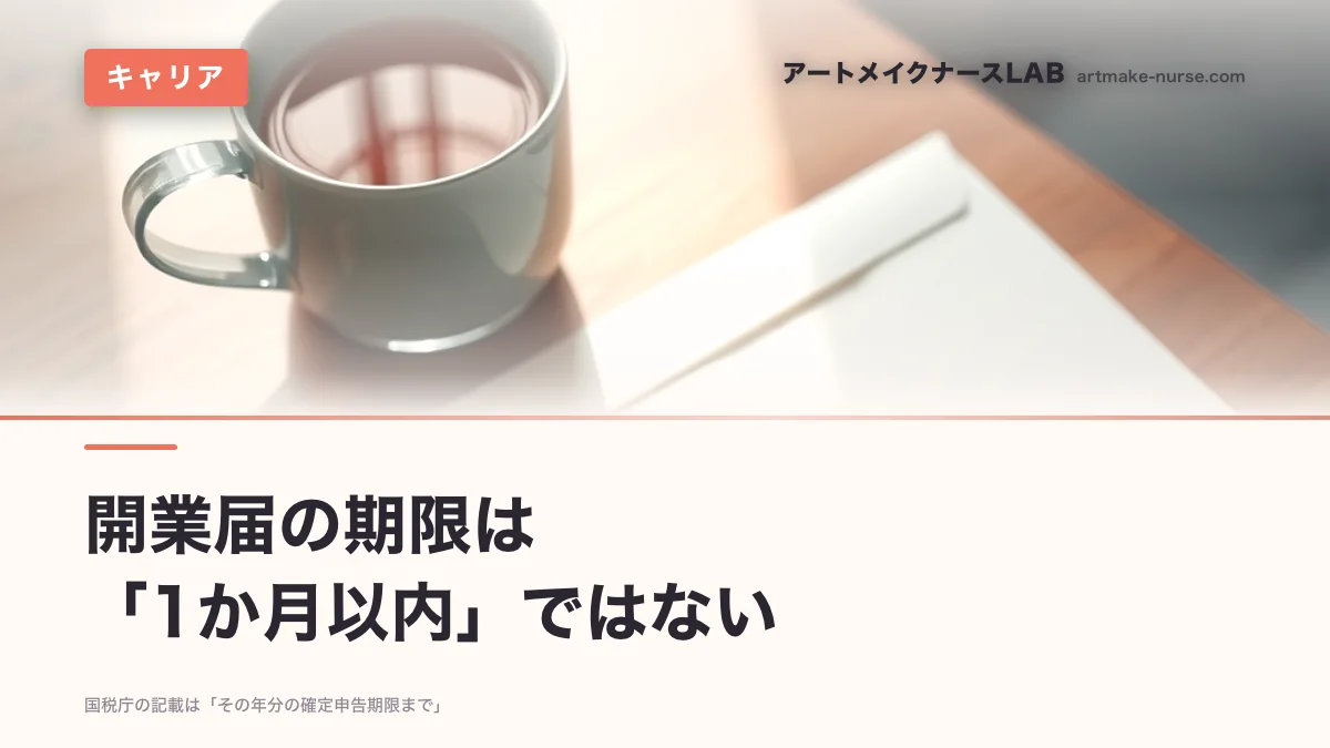 開業届の期限は　「1か月以内」ではない