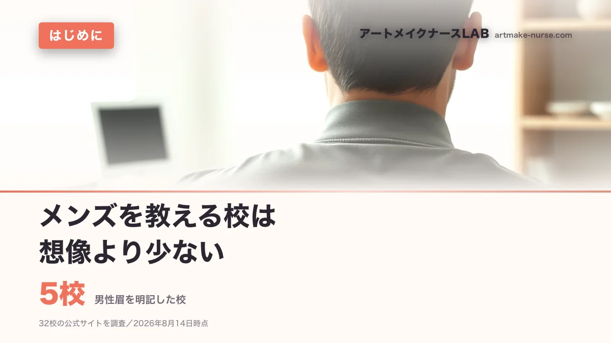 5校（男性眉を明記した校）。メンズを教える校は　想像より少ない